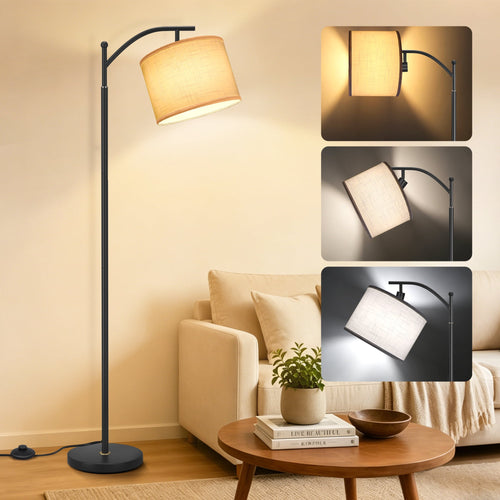 Cozylumi™ 63" Arc Floor Lamp for Living Room, Modern Standing Lamp with Hanging Linen