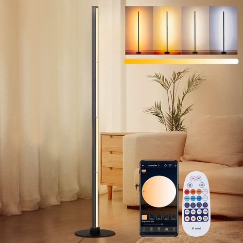 Cozylumi™ 63" Floor Lamp,Modern Color Changing Standing Lamp, Stepless Dimmable Corner