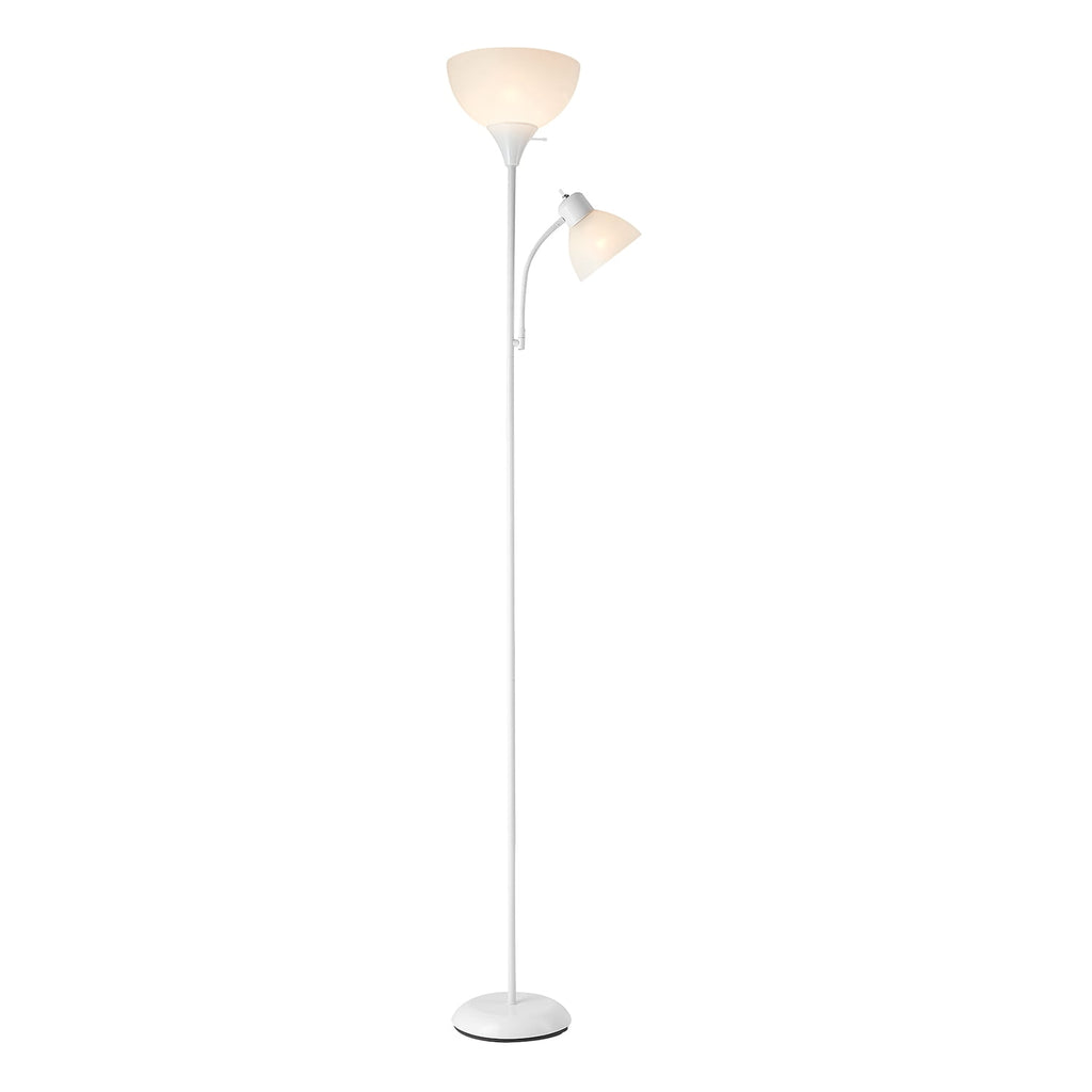 Cozylumi™ 72" Matte White Floor Lamp with Adjustable Reading Light