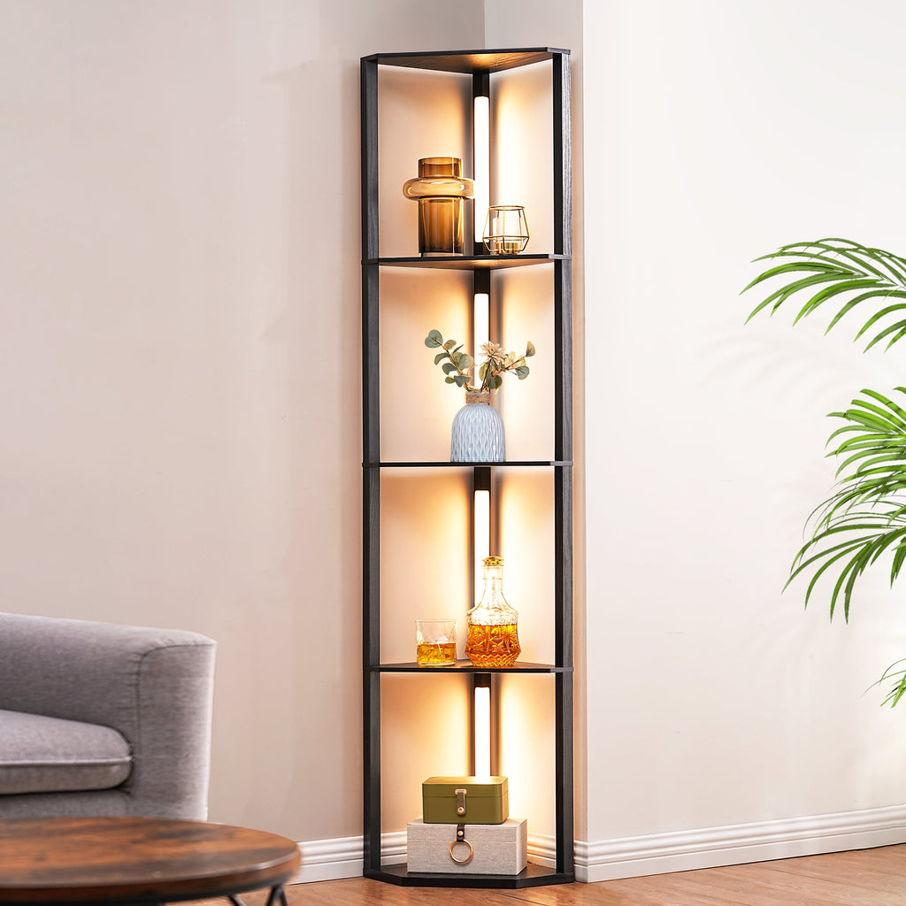 Cozylumi™ 64in Shelf Floor Lamps for Bedroom Office Living Room, Modern LED Corner