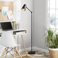 Cozylumi™ 64 in Black Architect Floor Lamp, Matte Metal Finish