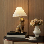 Cozylumi™ White Labrador Dog Brass Table Lamp
