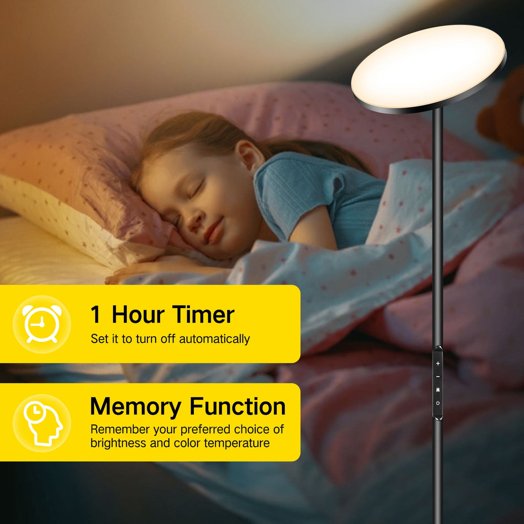 Cozylumi™ Floor Lamp with Remote, Super Bright Standing Lamp, 4 Color Temperature