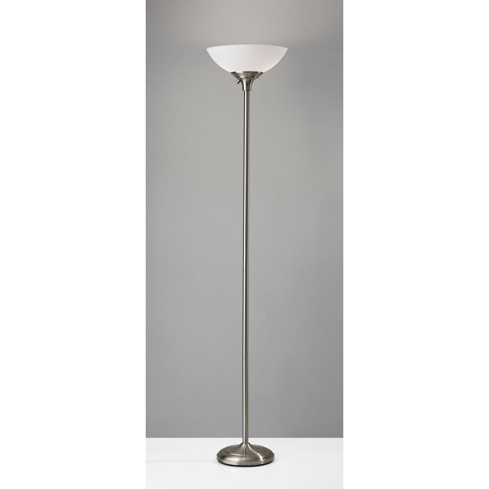 Cozylumi™ Glenn 71" 2-Light Modern Dimmable Brushed Steel Lamp with Frosted Bowl
