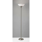 Cozylumi™ Glenn 71" 2-Light Modern Dimmable Brushed Steel Lamp with Frosted Bowl