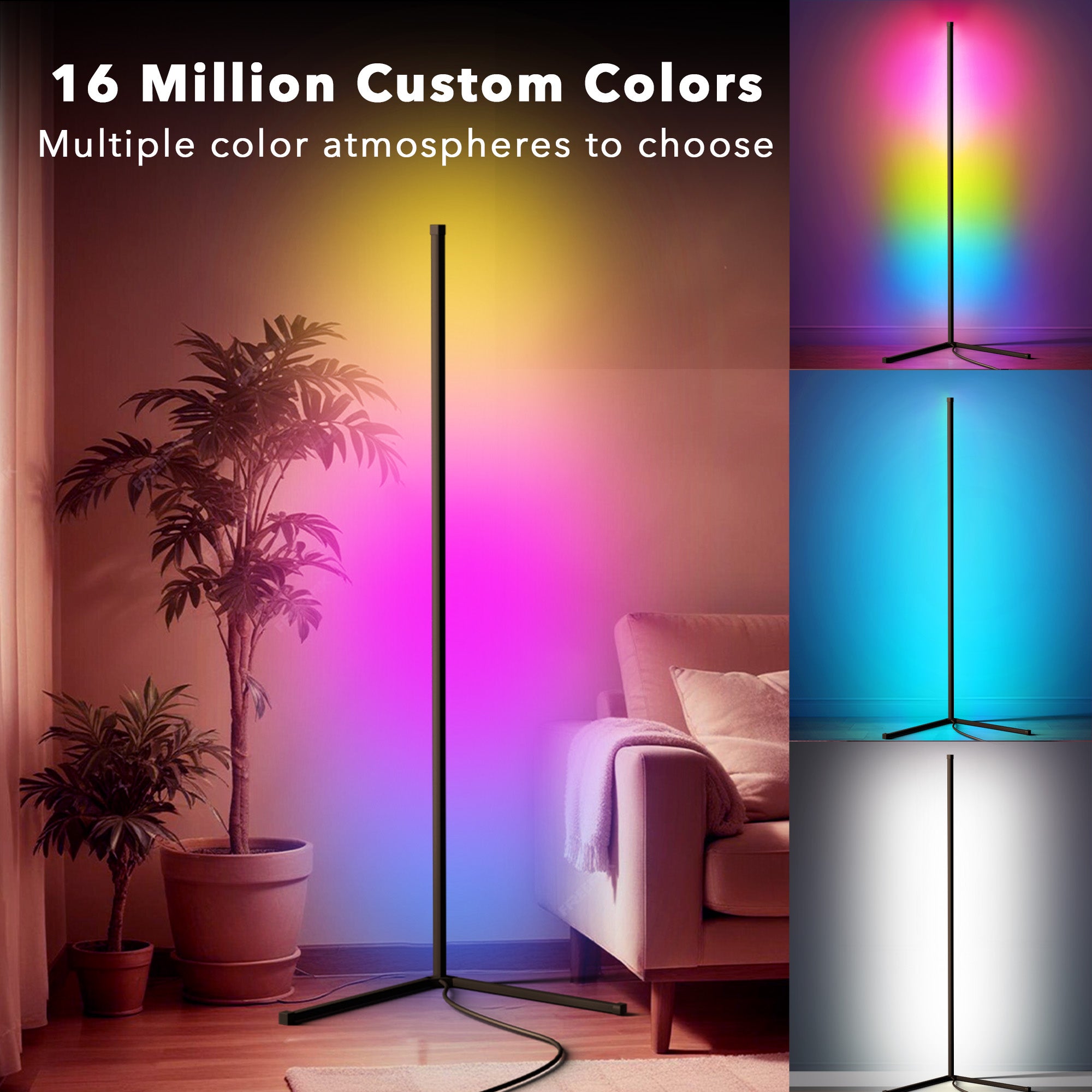 Cozylumi™ VIPLIKE Led Corner Floor Lamp,Smart APP&Remote Control Colors Changing Lamps