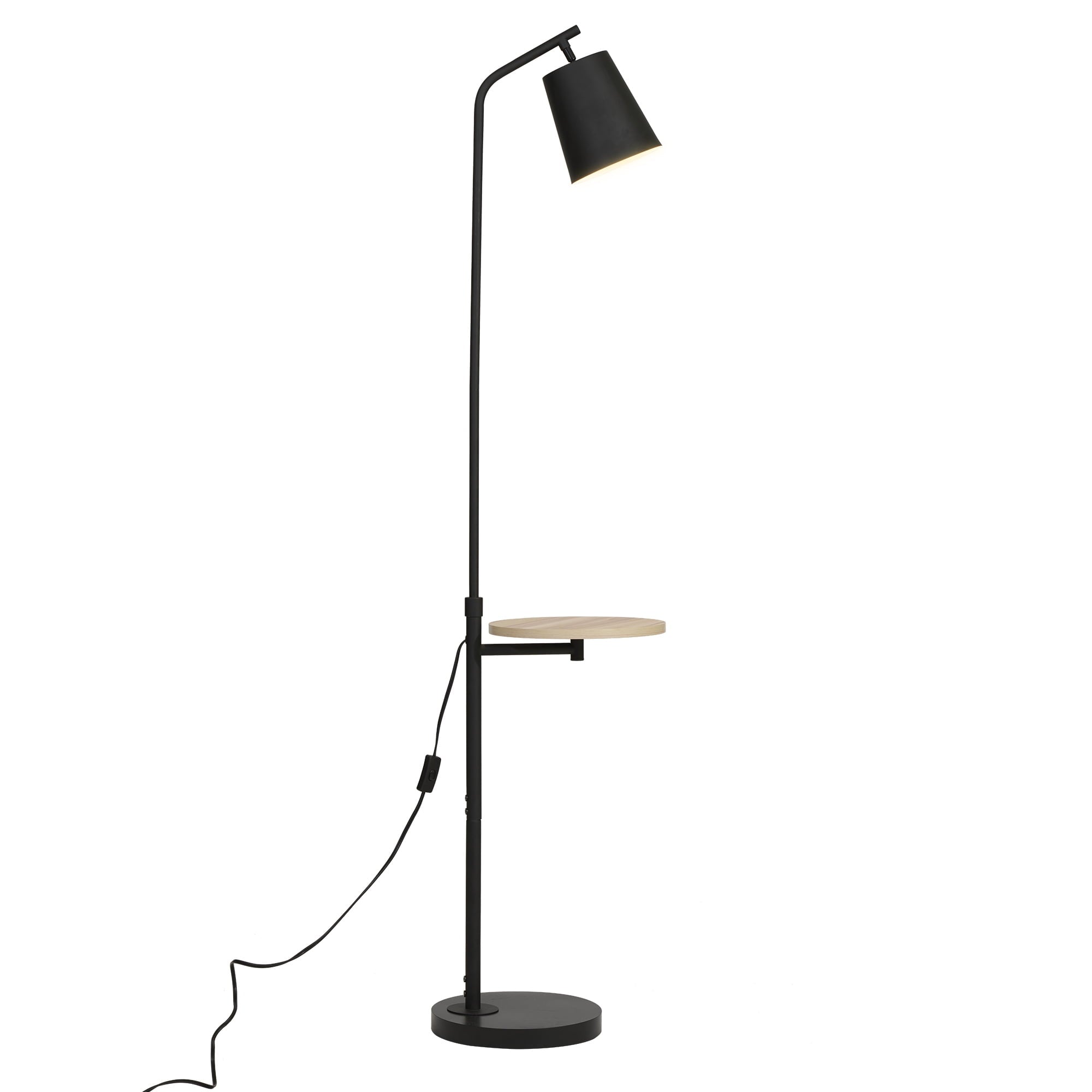 Cozylumi™ 65" Modern Adjustable Head Matte Black Floor Lamp with Black Conical