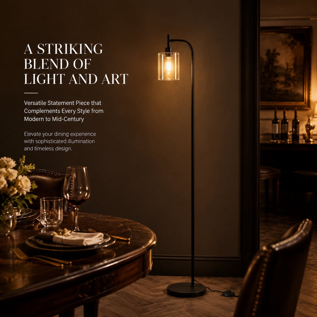 Cozylumi™ Coliware Arc Floor Lamp with Acrylic Lampshade, Modern Tall Standing Lamp