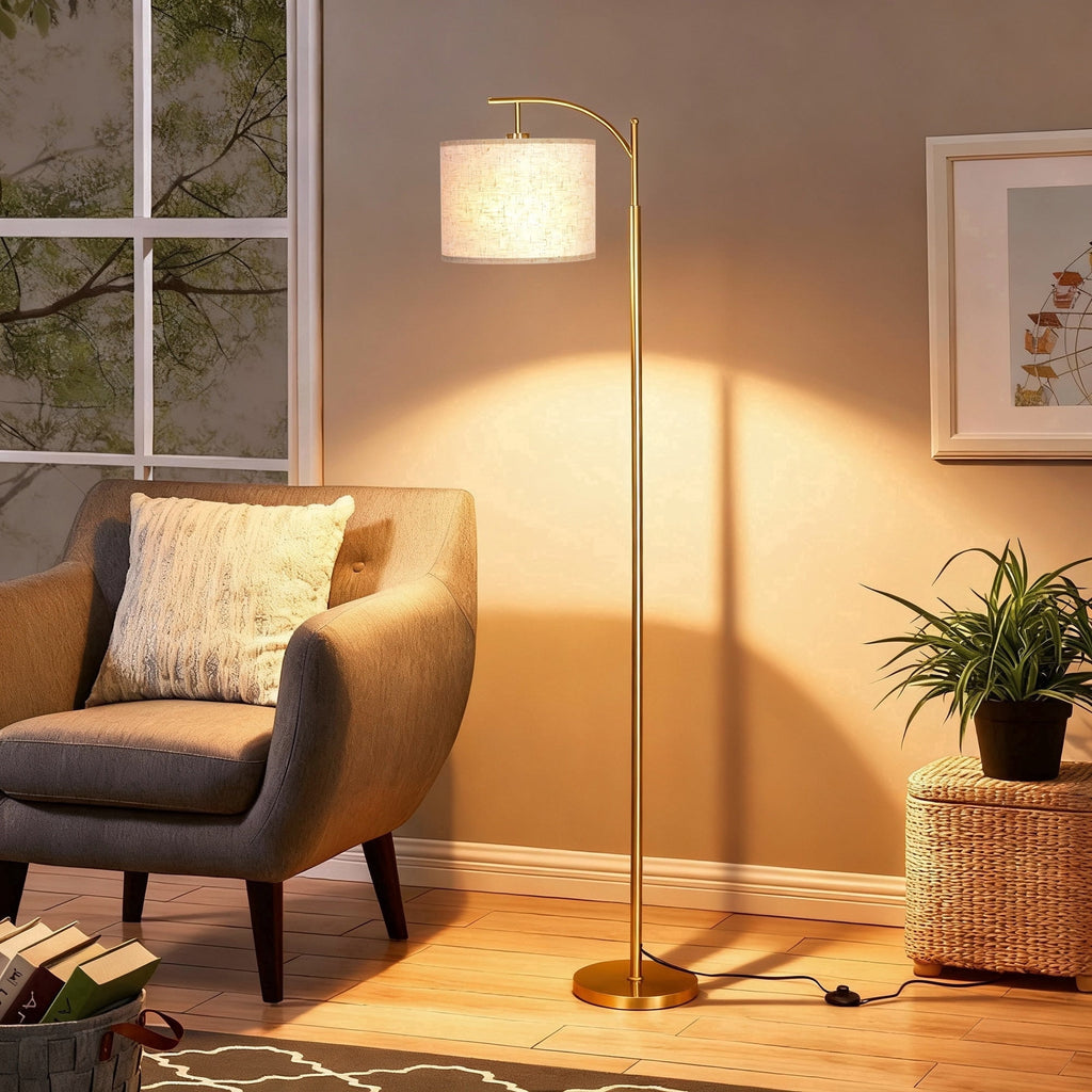 Cozylumi™ Vesteel Floor Lamp, Standing Lamp with 3 Color Temperatures & Lampshade, Arch