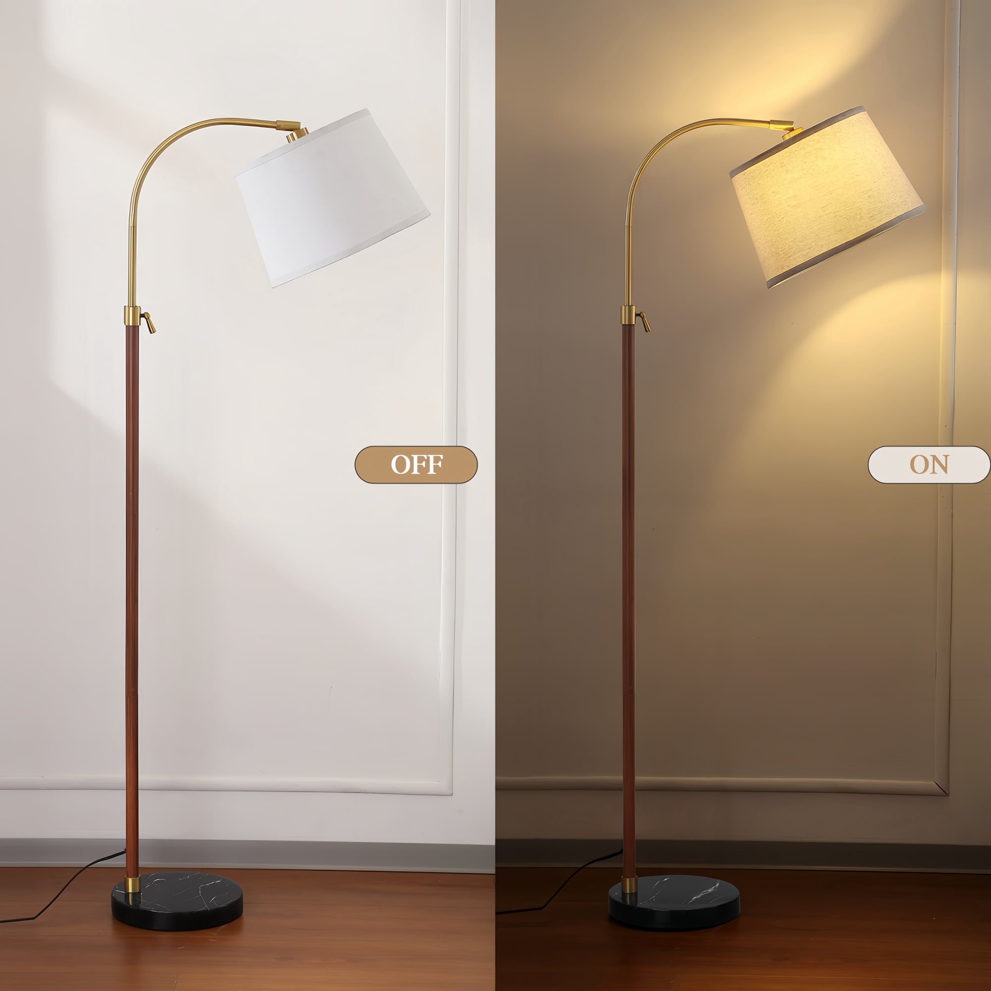 Cozylumi™ RORIA 64 Modern Floor Lamp, Height Adjustable Curved Standing Lamp,for