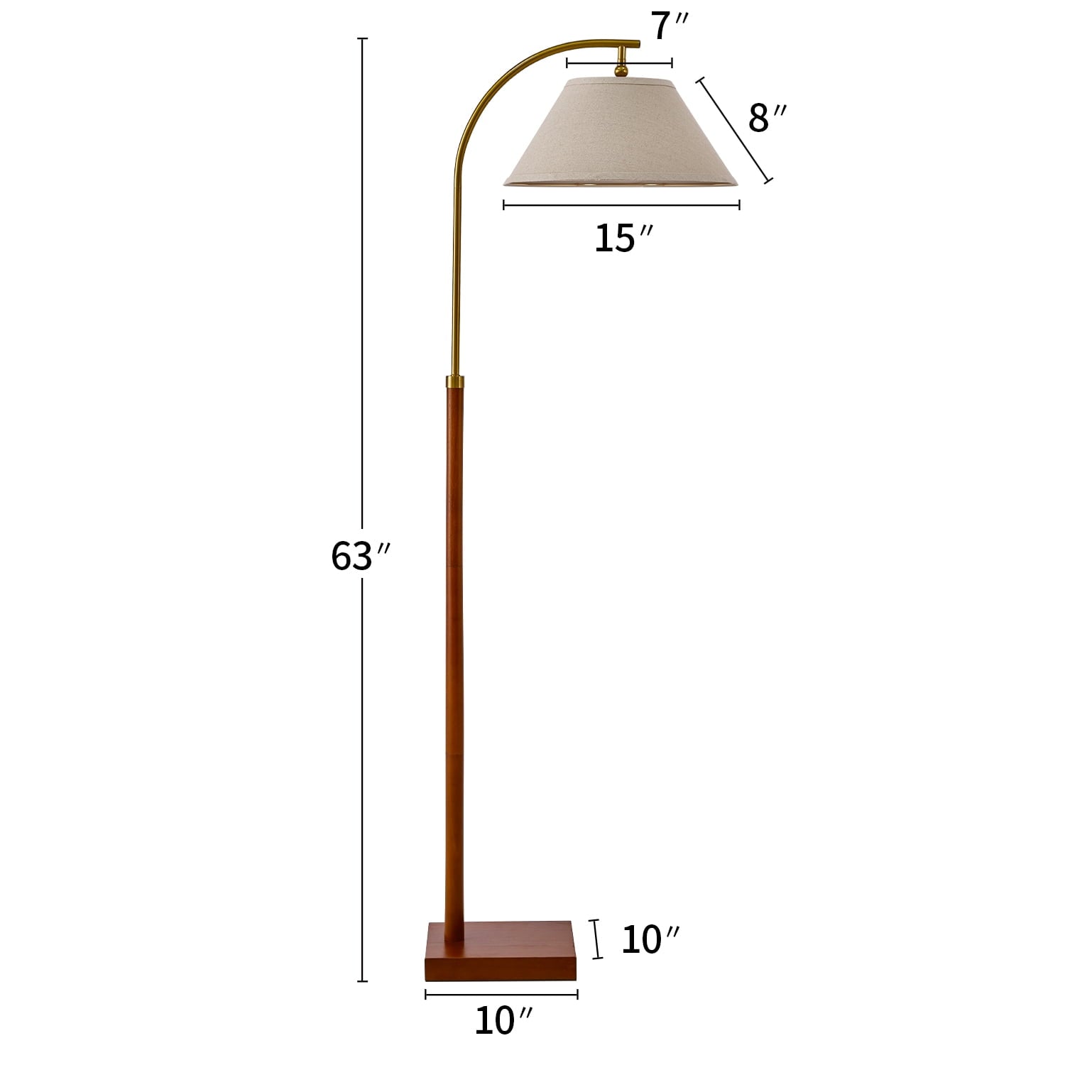 Cozylumi™ 63" Farmhouse Arc Floor Lamp for Living Room,Retro Mdf Metal Standing Lamp