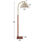 Cozylumi™ 63" Farmhouse Arc Floor Lamp for Living Room,Retro Mdf Metal Standing Lamp