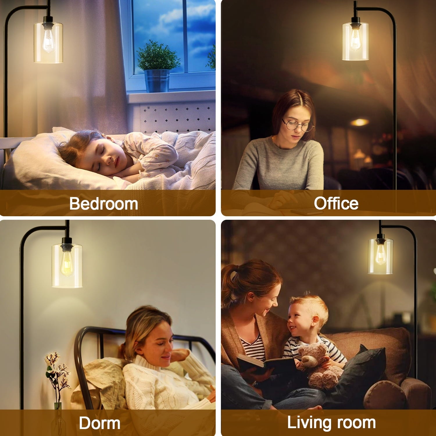 Cozylumi™ Vesteel Arc Floor Lamp for Living Room, Modern Standing Lamp with Glass