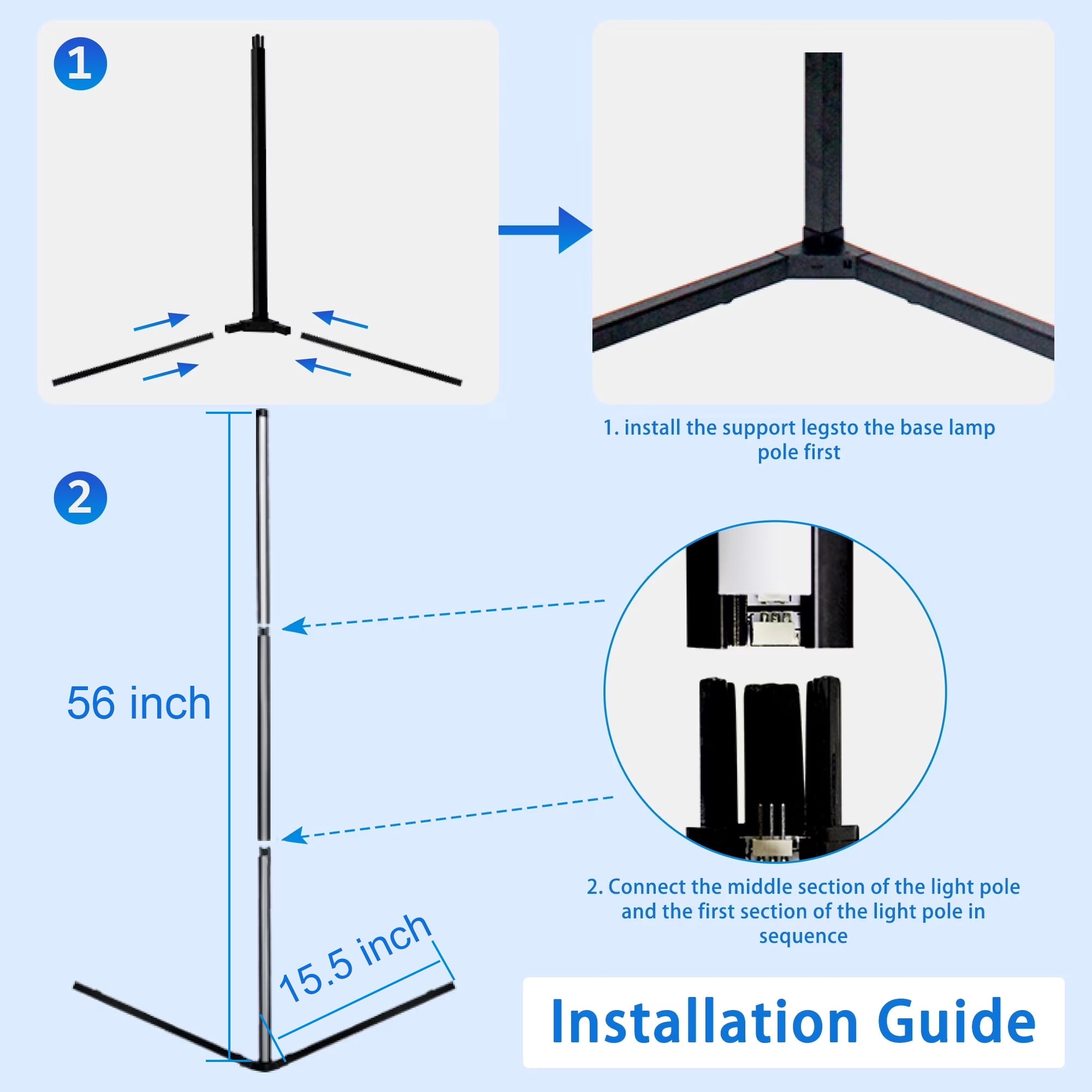 Cozylumi™ Modern LED Floor Lamp, USB Plug-in Music Sync Corner Lamp, APP Remote Control