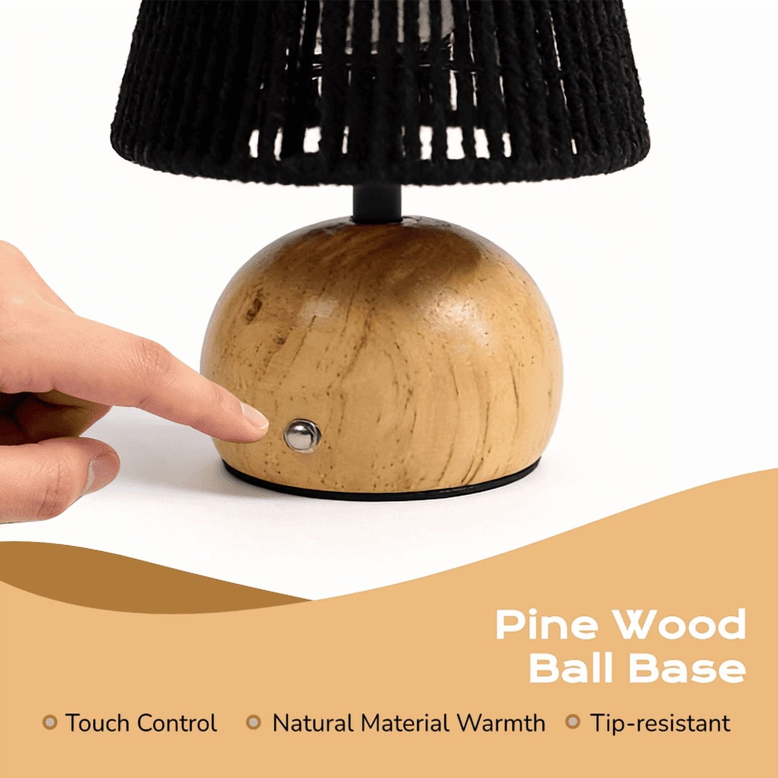 Cozylumi™ Boho Cordless Table Lamp, Rechargeable Touch Control Dimmable Night Light