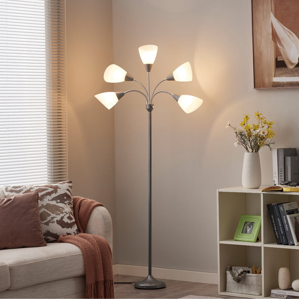 Cozylumi™ HonoDing Adjustable Gooseneck Floor Lamp with Matte White Acrylic Shade, 68