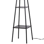 Cozylumi™ Metal Etagere Floor Lamp with Shelves, Charcoal Finish