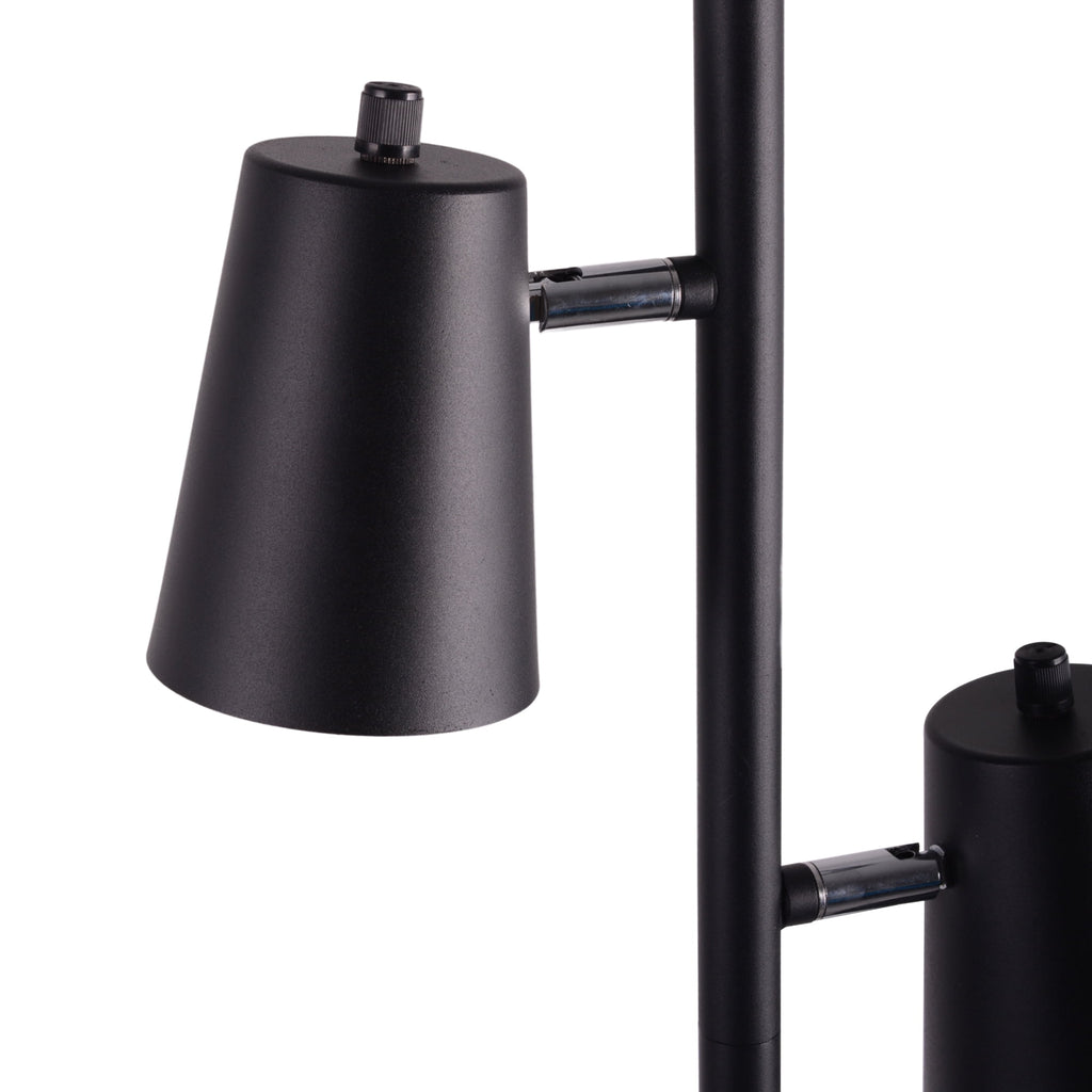 Cozylumi™ LED Floor Lamp, 62.2 in Height, 3 Adjustable Lights, Matte Black Finish, 1-Pack