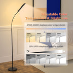 Cozylumi™ Govvep LED Floor Lamp with Flexible Gooseneck and Touch Sensor with Remote
