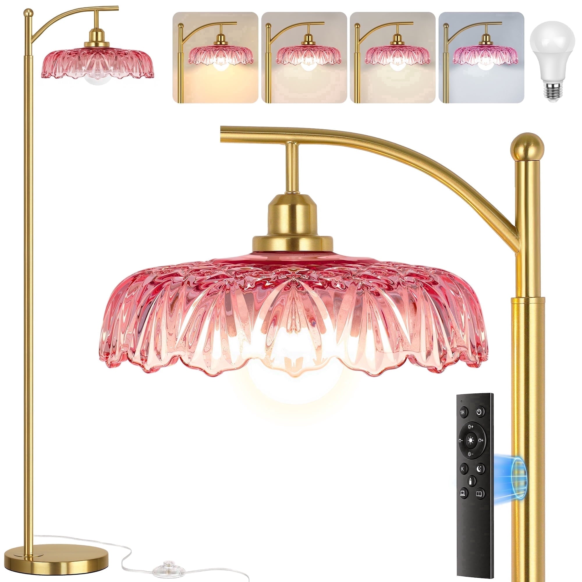 Cozylumi™ 68in Gold Floor Lamp for Living Room Mid Century Modern Standing Lamp with