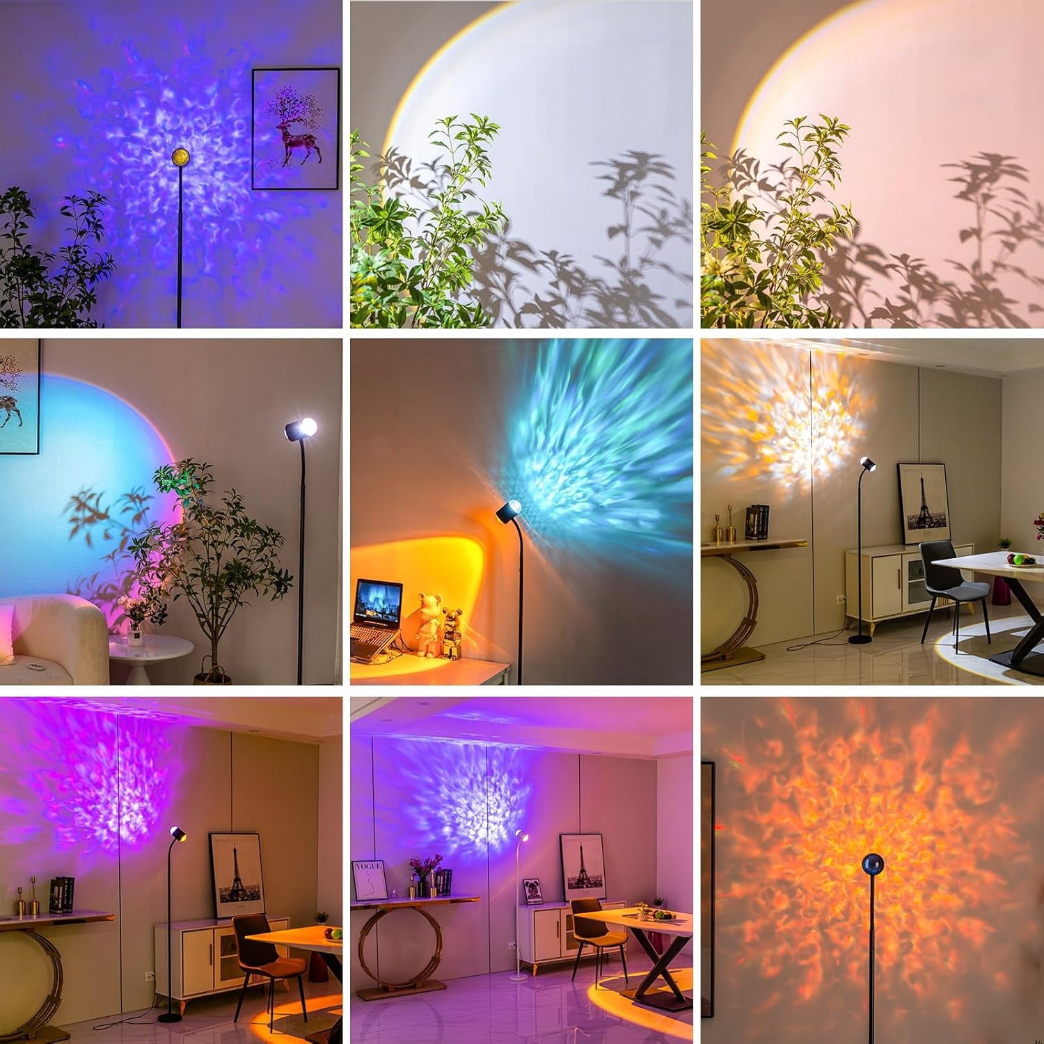 Cozylumi™ KAIPARA Sunset Projection Floor Lamp, Ocean Wave Atmosphere LED Standing Lamp