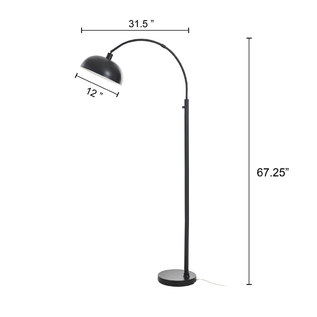 Cozylumi™ Black Finish Arch Dome Floor Lamp