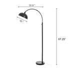 Cozylumi™ Black Finish Arch Dome Floor Lamp