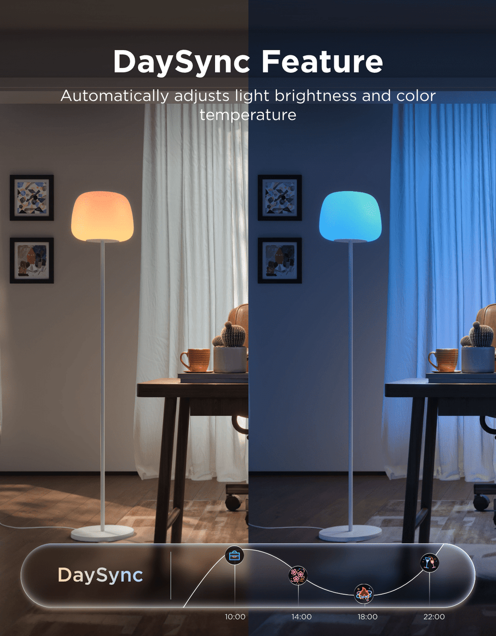Cozylumi™ Govee Lantern Floor Lamp, Halo Gradient RGBIC Smart Corner Lamp with
