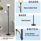 Cozylumi™ Catalina Lighting Kerrington 71'' Floor Lamp with Amber Glass Bell Shade