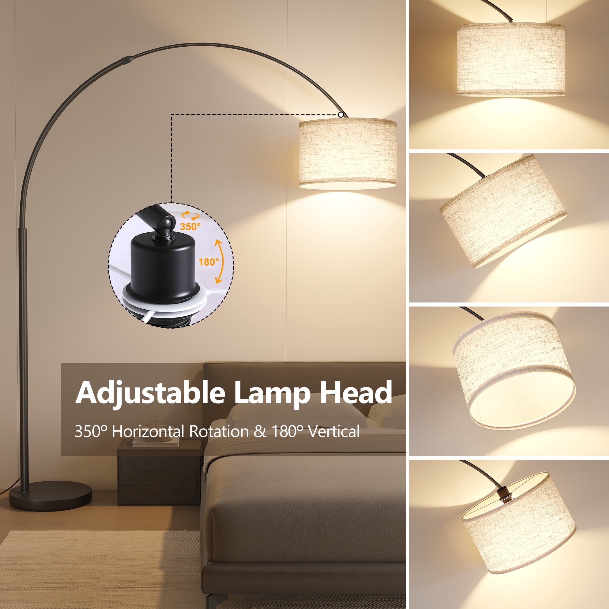 Cozylumi™ 82" Tall Floor Lamps for Living Room, Remote Control Large Arc Floor Lamp