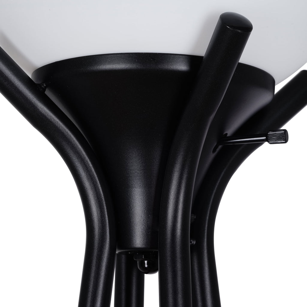 Cozylumi™ Metal Etagere Floor Lamp with Shelves, Charcoal Finish
