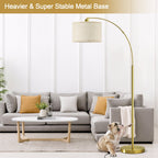 Cozylumi™ Gold Modern Arc Floor Lamp, Tall Pole Lamp with On/Off Foot Switch