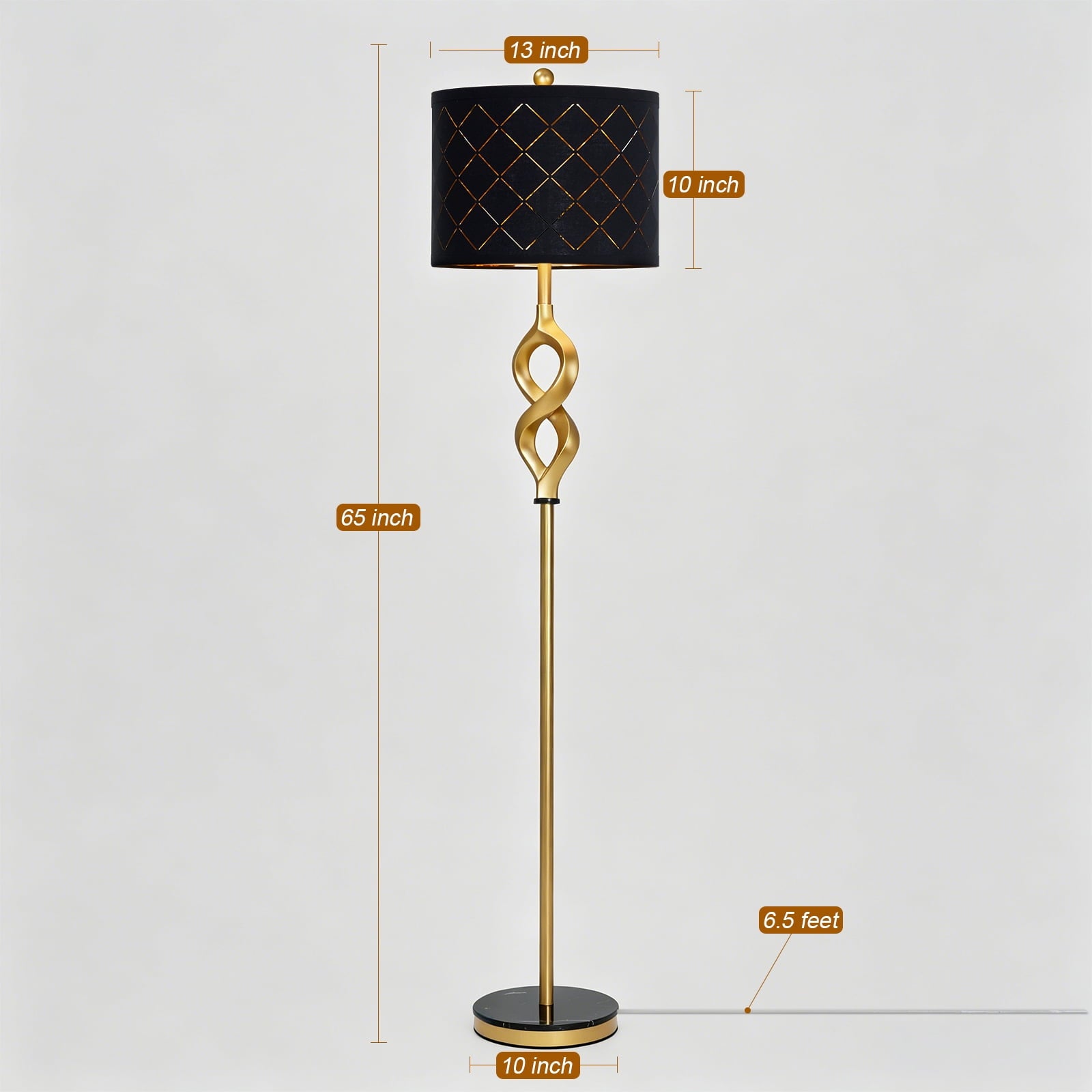 Cozylumi™ Lolikit Modern Gold Floor Lamp for Living Room Bedroom 65" Tall Retro