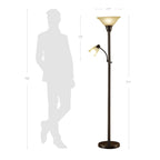 Cozylumi™ Catalina Lighting Kerrington 71'' Floor Lamp with Amber Glass Bell Shade