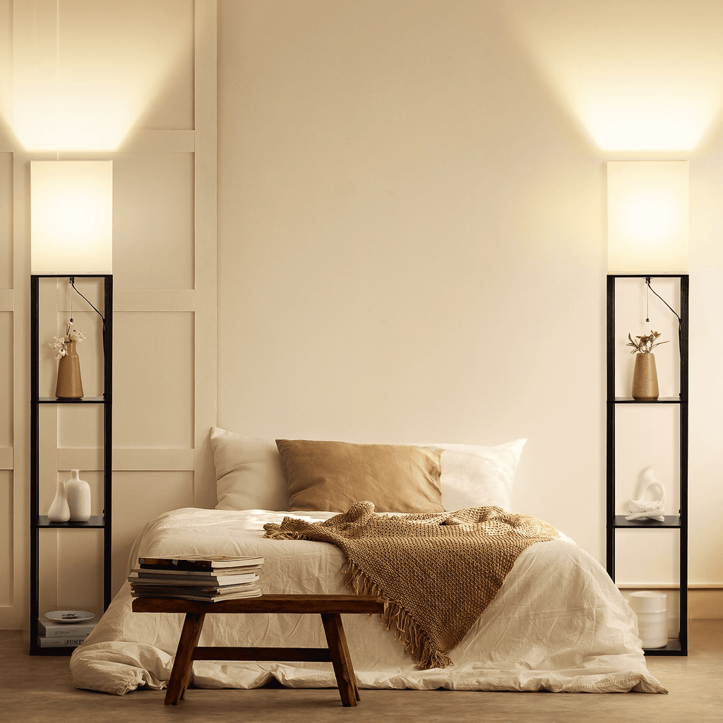 Cozylumi™ 63'' Floor Lamps with Shelves, Home Standing Lamp, Include 1000 Lumens