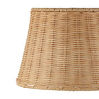 Cozylumi™ Cream Reactive Ceramic Table Lamp with Natural Rattan Shade, 18 in
