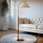 Cozylumi™ 63" Farmhouse Arc Floor Lamp for Living Room,Retro Mdf Metal Standing Lamp