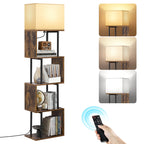 Cozylumi™ LIFE Floor Lamp with Shelves & Remote, 4-Tier Dimmable S Shape Standing Lamp