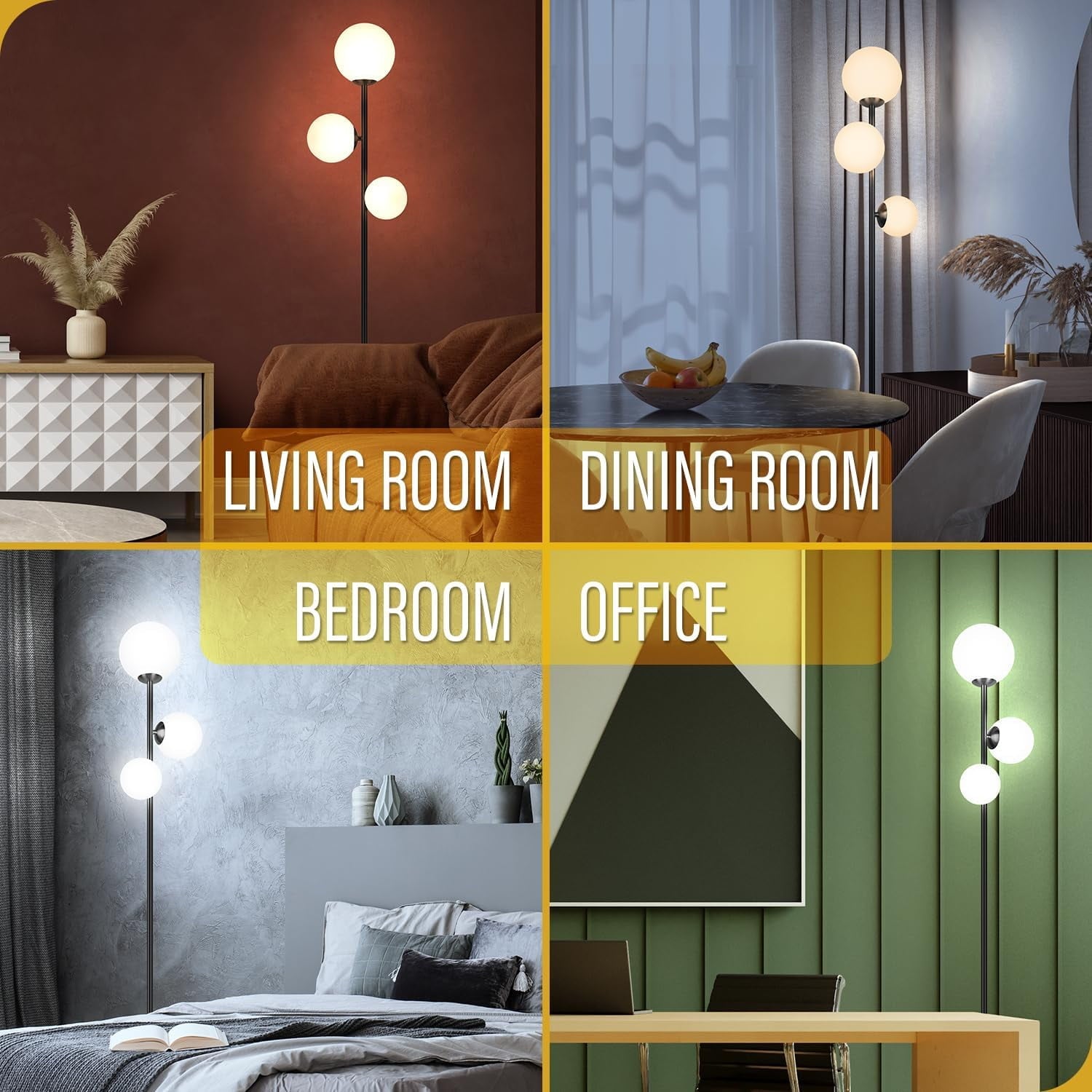 Cozylumi™ 3 Globe Eclectic Floor Lamp - 3 Color Options Moderm Floor Lamps for Living