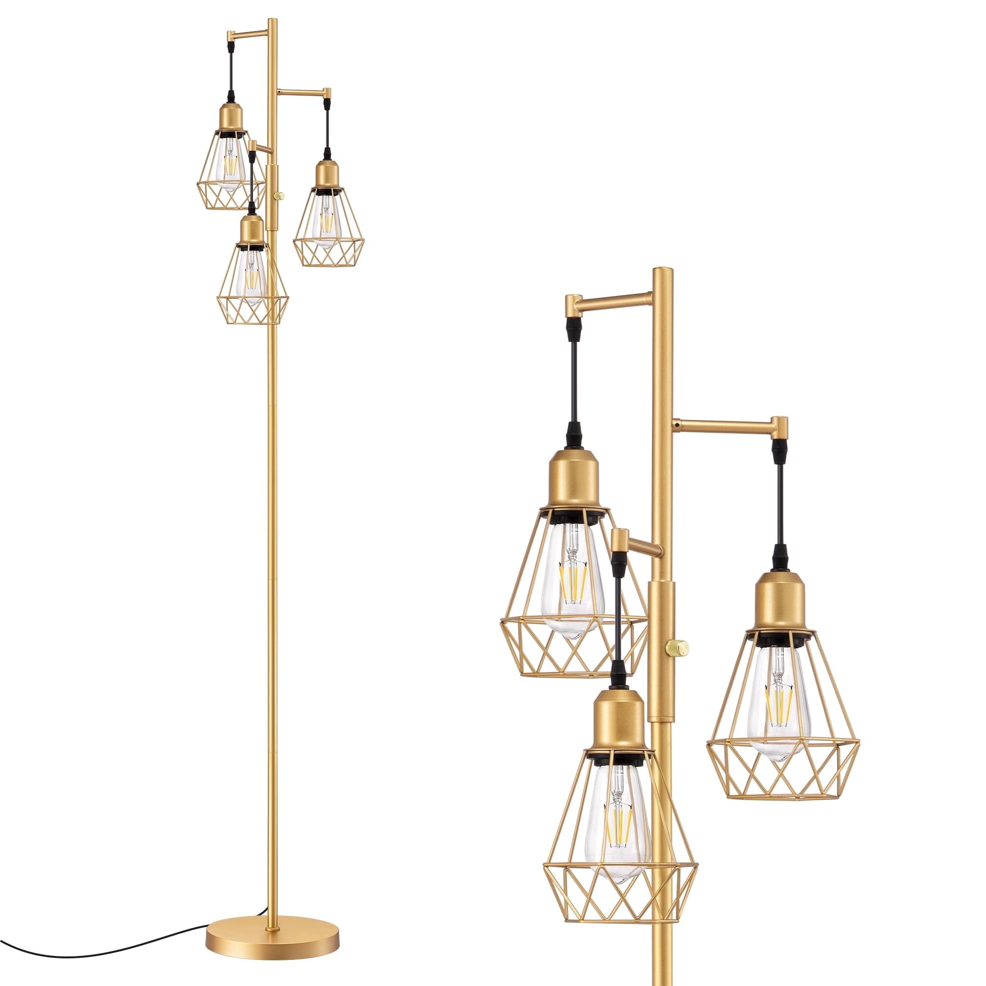 Cozylumi™ 70IN Farmhouse Industrial Floor Lamps for Living Room, Dimmable, Metal