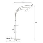 Cozylumi™ 72.8in 3-Light Arc Floor Lamp Brushed Gold , Modern Industrial Standing Tree