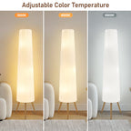 Cozylumi™ 60 Inch White Wood Floor Lamp Adjustable Color Temperature Light with Three