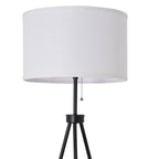 Cozylumi™ 58 in Black Metal Tripod Floor Lamp with White Drum Shade