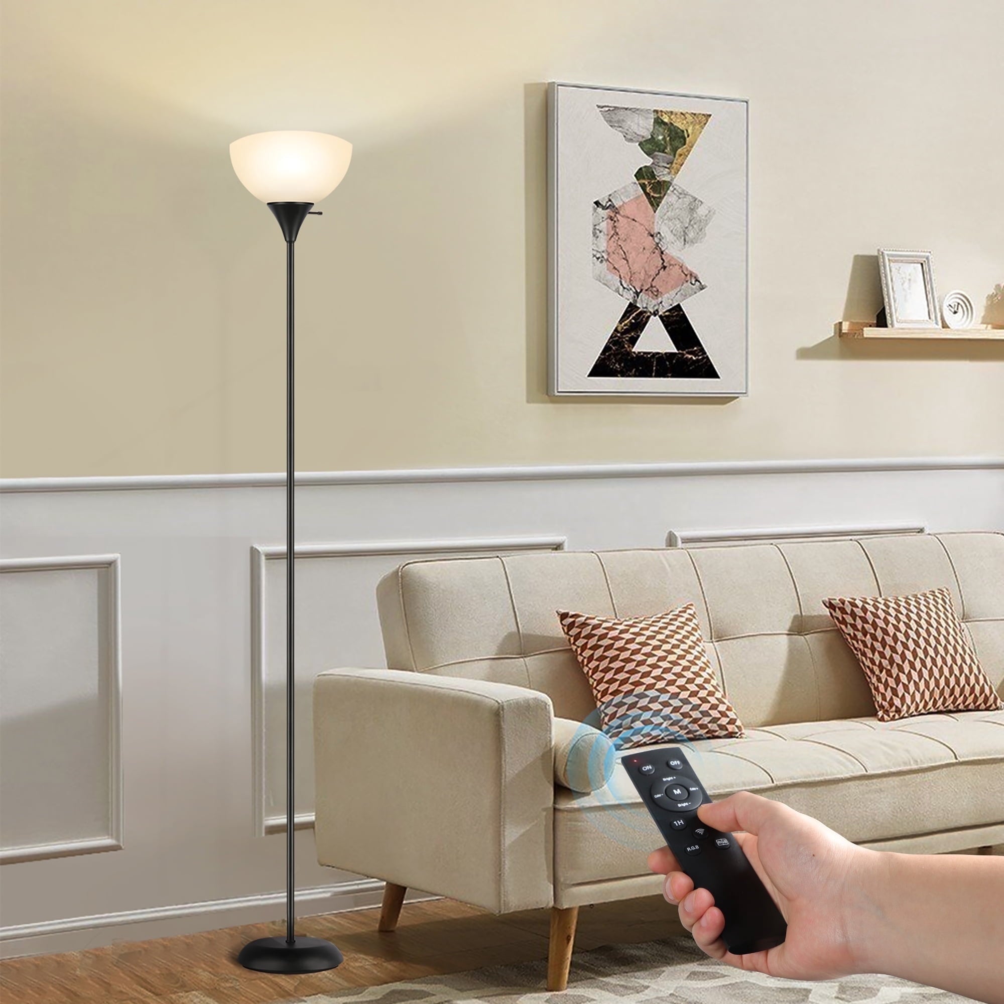 Cozylumi™ 71" Floor Lamp with Remote, 4 Color Temperature Modern LED Standing Light for