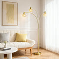 Cozylumi™ 72.8in 3-Light Arc Floor Lamp Brushed Gold , Modern Industrial Standing Tree