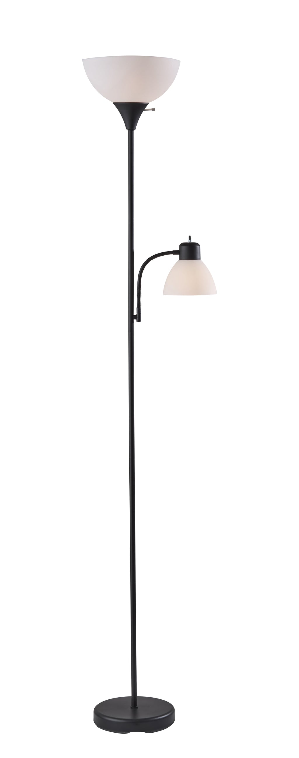 Cozylumi™ 72 in Black Combo Floor Lamp with Adjustable Reading Lamp