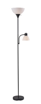 Cozylumi™ 72 in Black Combo Floor Lamp with Adjustable Reading Lamp