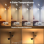 Cozylumi™ BedLuxury Tree Floor Lamp With Remote & Touch Control - 3 Lights, Modern