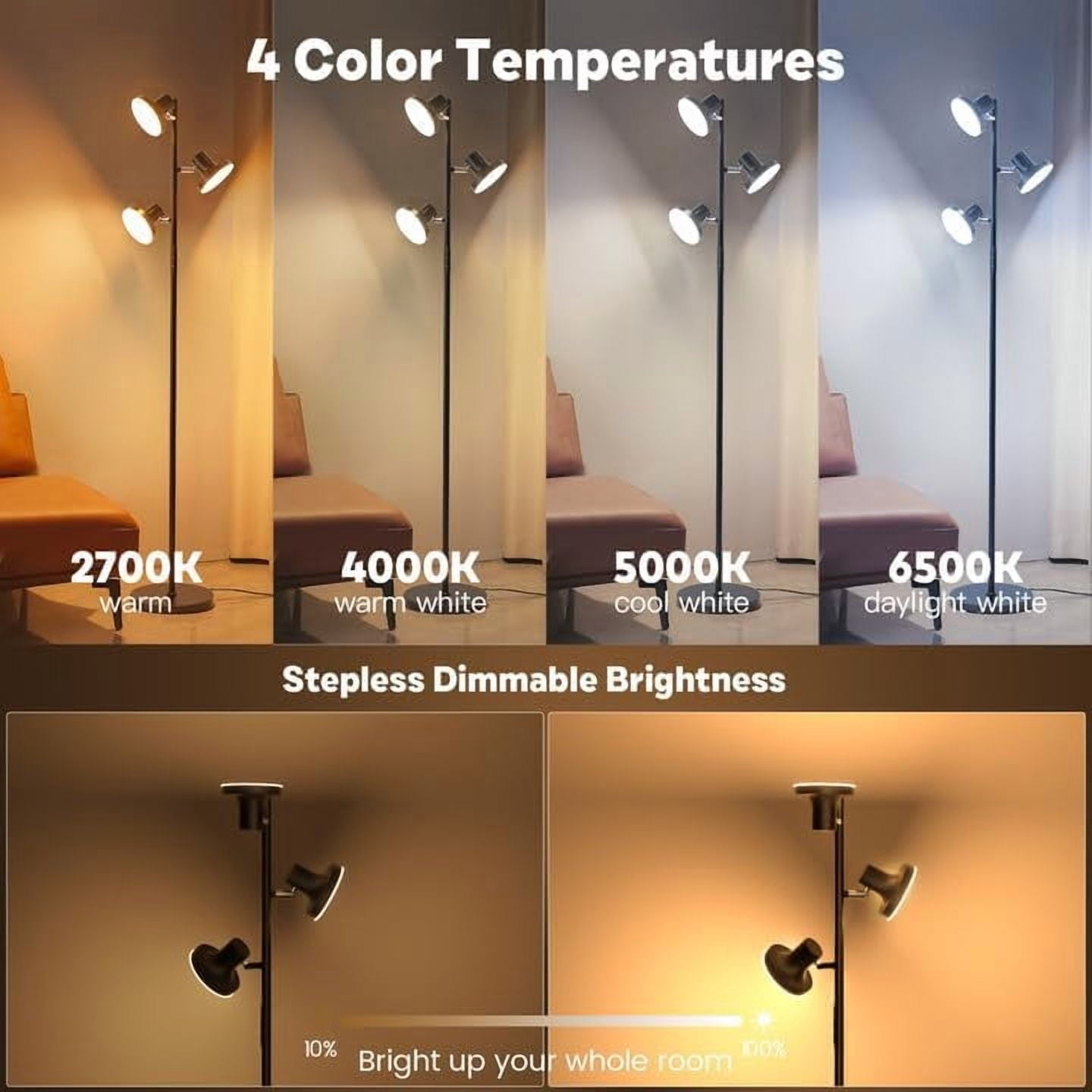 Cozylumi™ BedLuxury Tree Floor Lamp With Remote & Touch Control - 3 Lights, Modern
