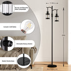 Cozylumi™ 63" Modern Floor Lamps with Stepless Dimming, 2 Light Glass Floor Lamps for